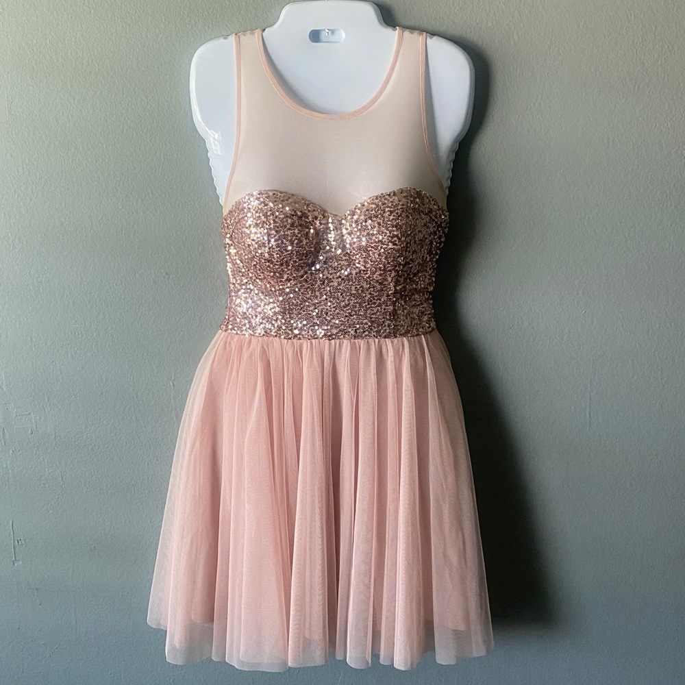 Forever 21 Blush Pink Mesh Dress coquette 80’s